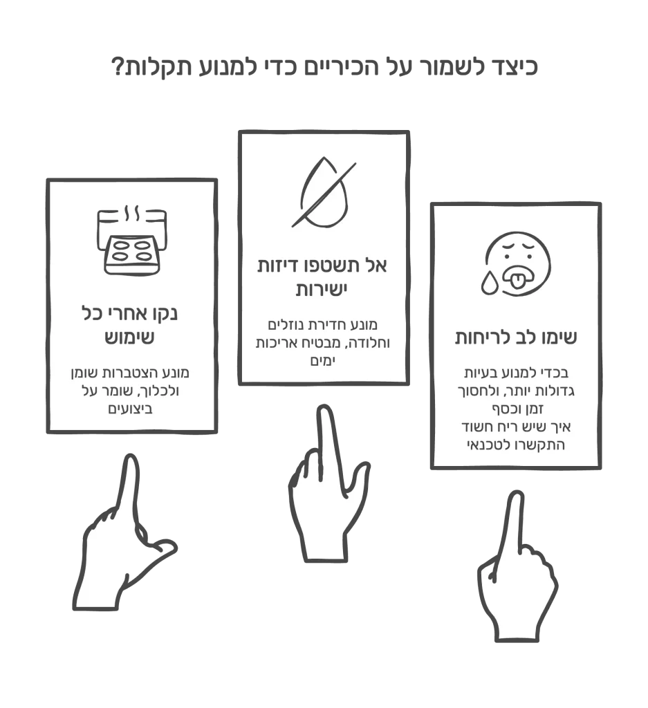 ?כיצד לשמור על הכיריים כדי למנוע תקלות